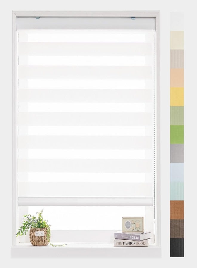 Foiresoft Standard Zebra Roller Blinds for Windows [W35 x H64 Inch, White, Basic], Light Filtering Dual Layer Shades for Bedroom, Living Room, Office, 13 Colors - Image 5